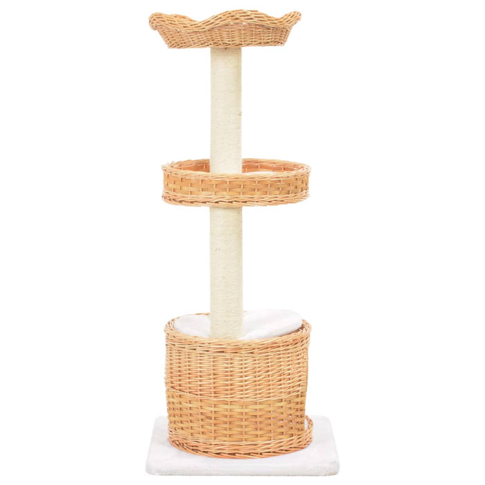 Albero per Gatti con Tiragraffi in Legno di Salice Naturale cod mxl 58341