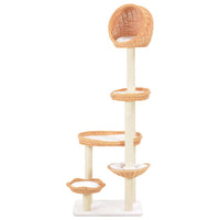 Albero per Gatti con Tiragraffi in Legno di Salice Naturale cod mxl 35226