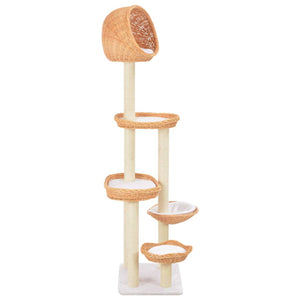 Albero per Gatti con Tiragraffi in Legno di Salice Naturale cod mxl 35226