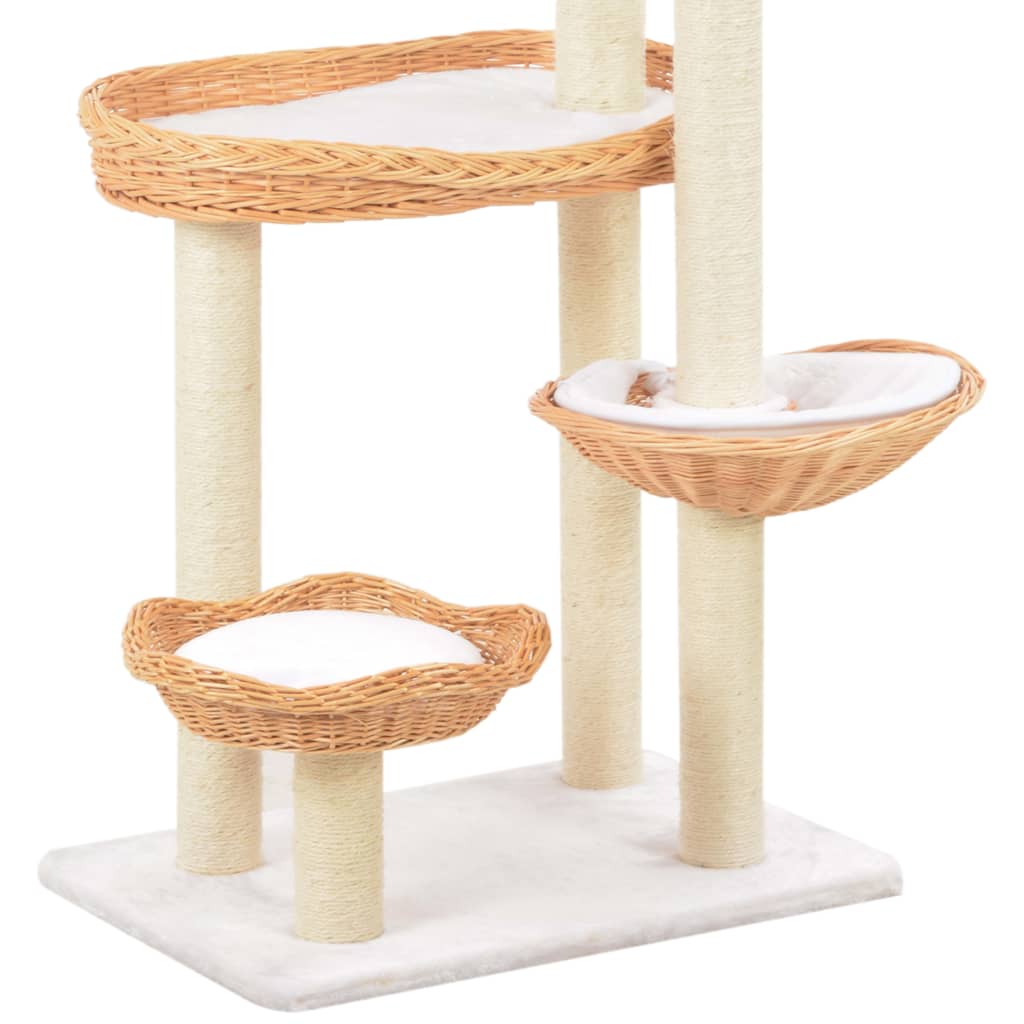 Albero per Gatti con Tiragraffi in Legno di Salice Naturale cod mxl 35226