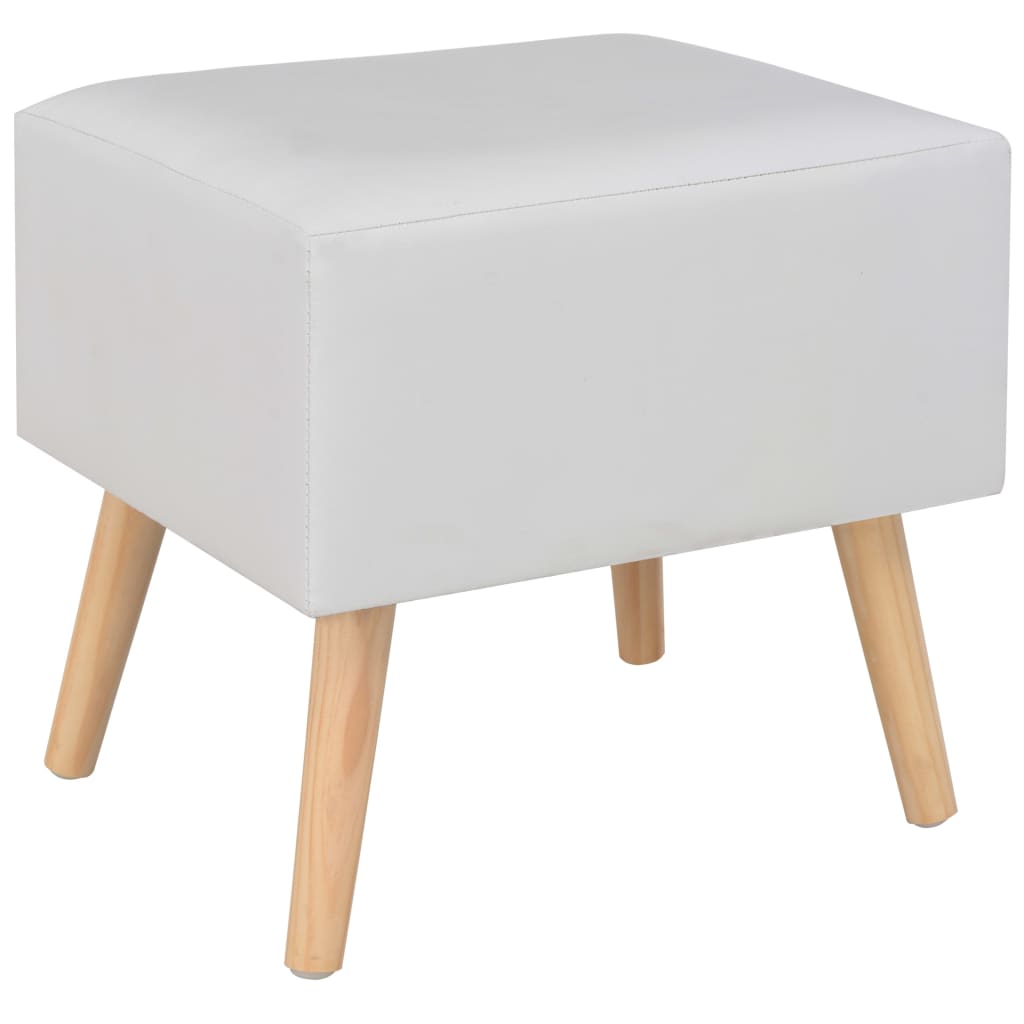 Comodino Bianco 40x35x40 cm in Similpelle cod mxl 30480