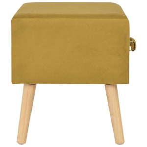 Comodino Mustard 40x35x40 cm in Velluto 247539