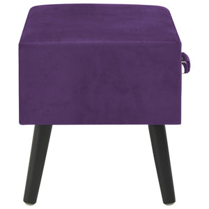 Comodino Viola Scuro 40x35x40 cm in Velluto 247541