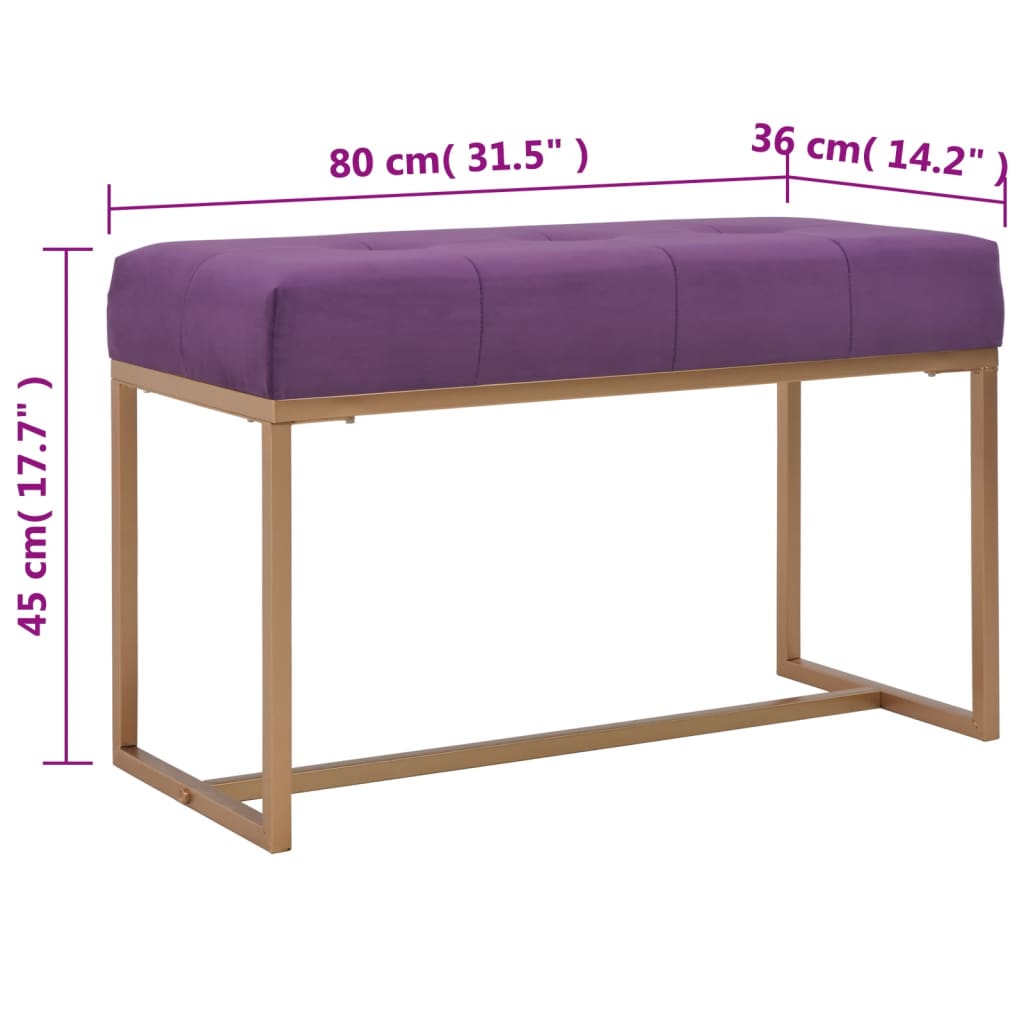 Panca 80 cm in Velluto Viola cod mxl 46122