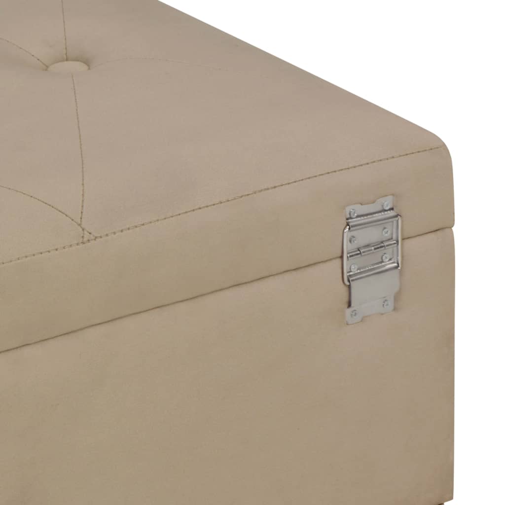 Panca con Vano Portaoggetti 105 cm Beige in Velluto 247574