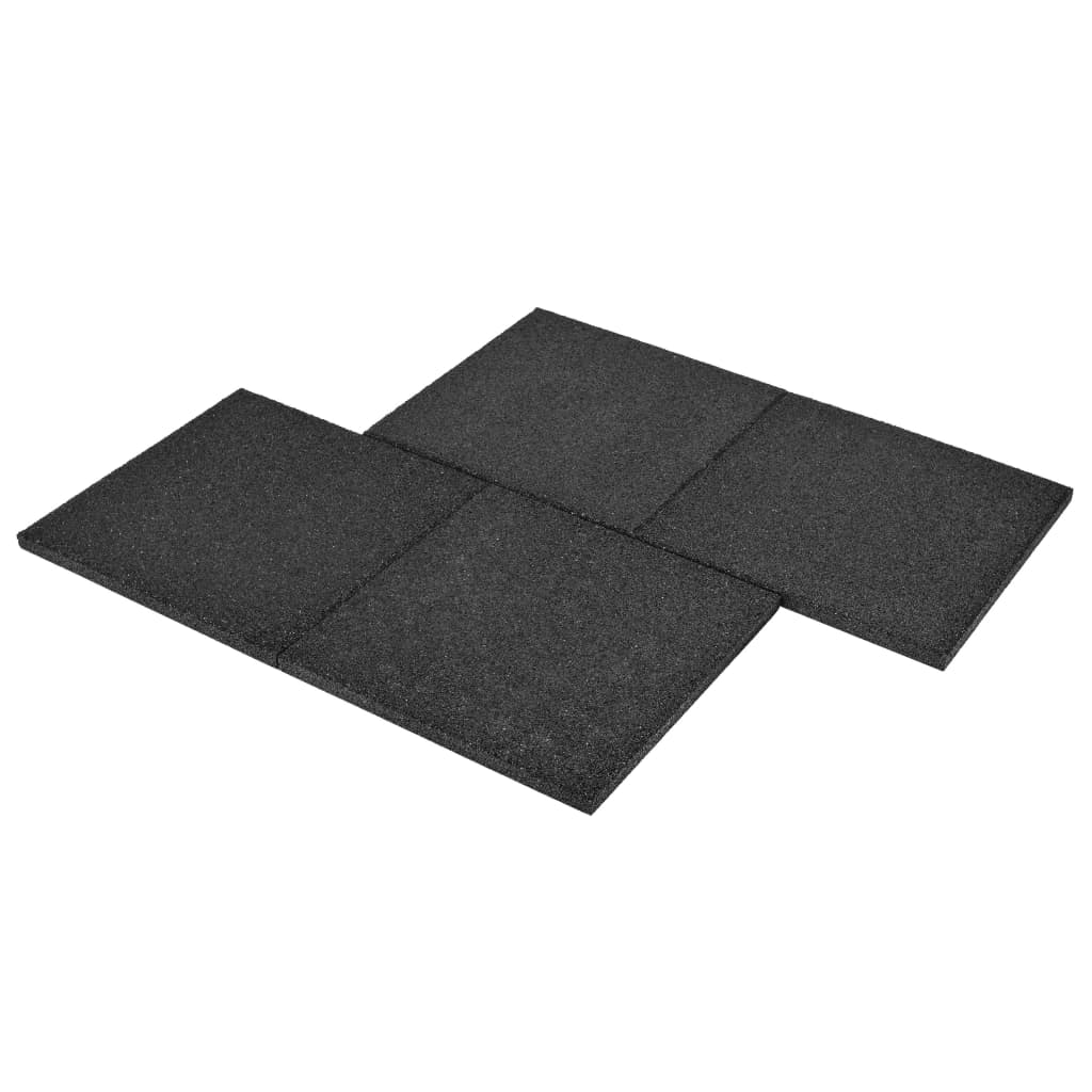 Piastrelle Anticaduta 6 pz in Gomma 50x50x3 cm Nero cod mxl 39797