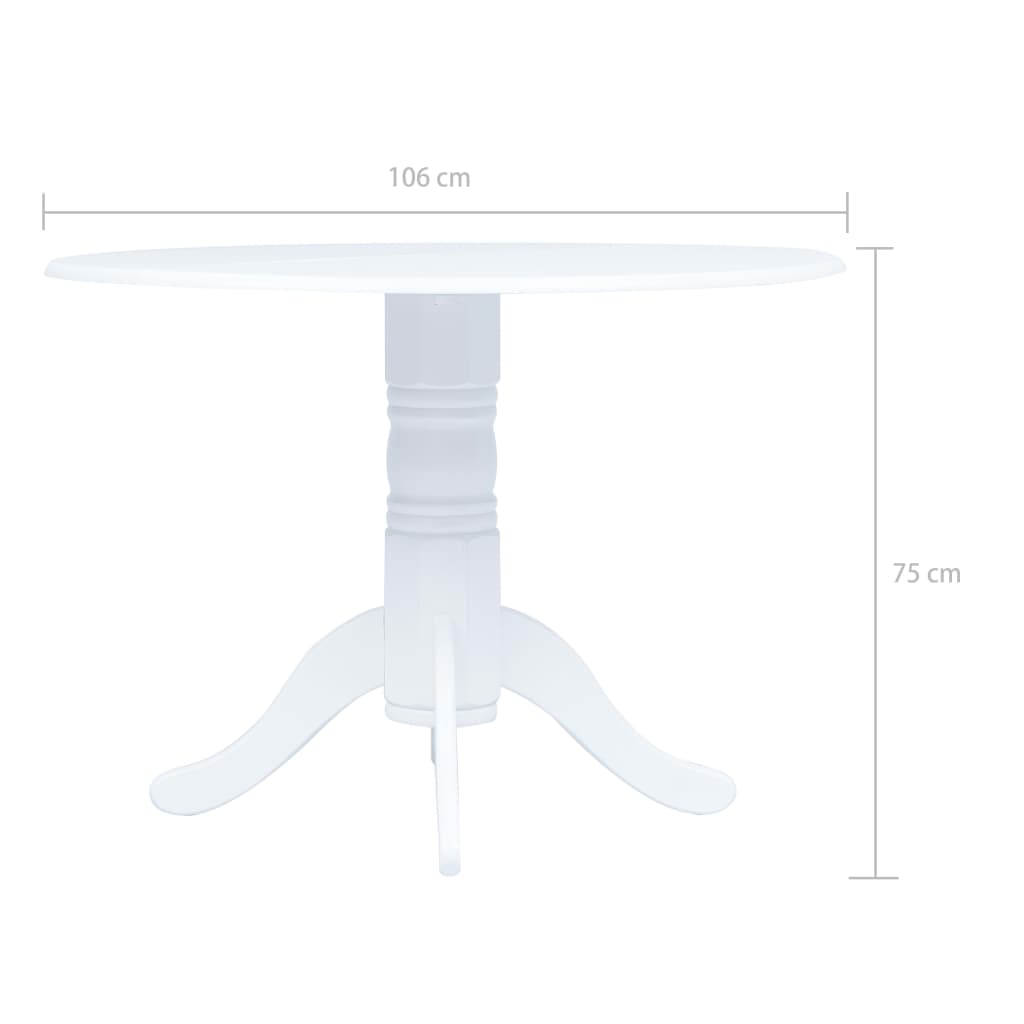 Tavolo da Pranzo 106 cm in Legno Massello di Hevea cod mxl 24263