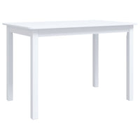 Tavolo da Pranzo Bianco 114x71x75cm in Legno Massello di Hevea cod mxl 9480