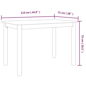 Tavolo da Pranzo Bianco 114x71x75cm in Legno Massello di Hevea cod mxl 9480