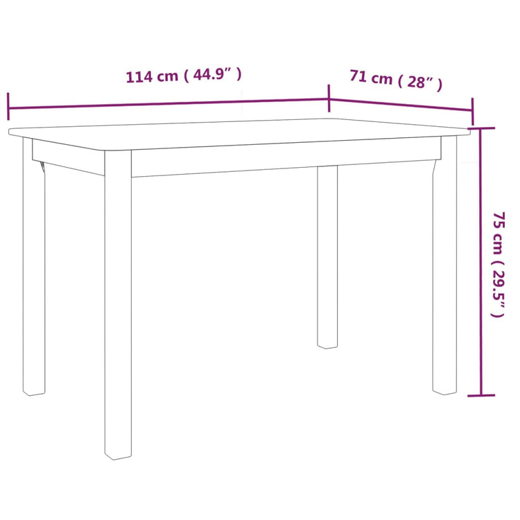 Tavolo da Pranzo Bianco Marrone 114x71x75cm Massello di Hevea cod mxl 10132