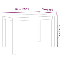 Tavolo da Pranzo Bianco Marrone 114x71x75cm Massello di Hevea 247363