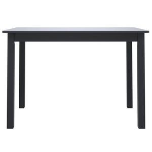 Tavolo da Pranzo Nero 114x71x75cm in Legno Massello di Hevea cod mxl 47759