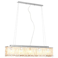 Lampadario con Perle di Cristallo Argento 104 cm E14 50860