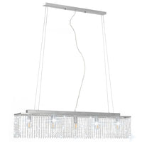 Lampadario con Perle di Cristallo Argento 104 cm E14 50860