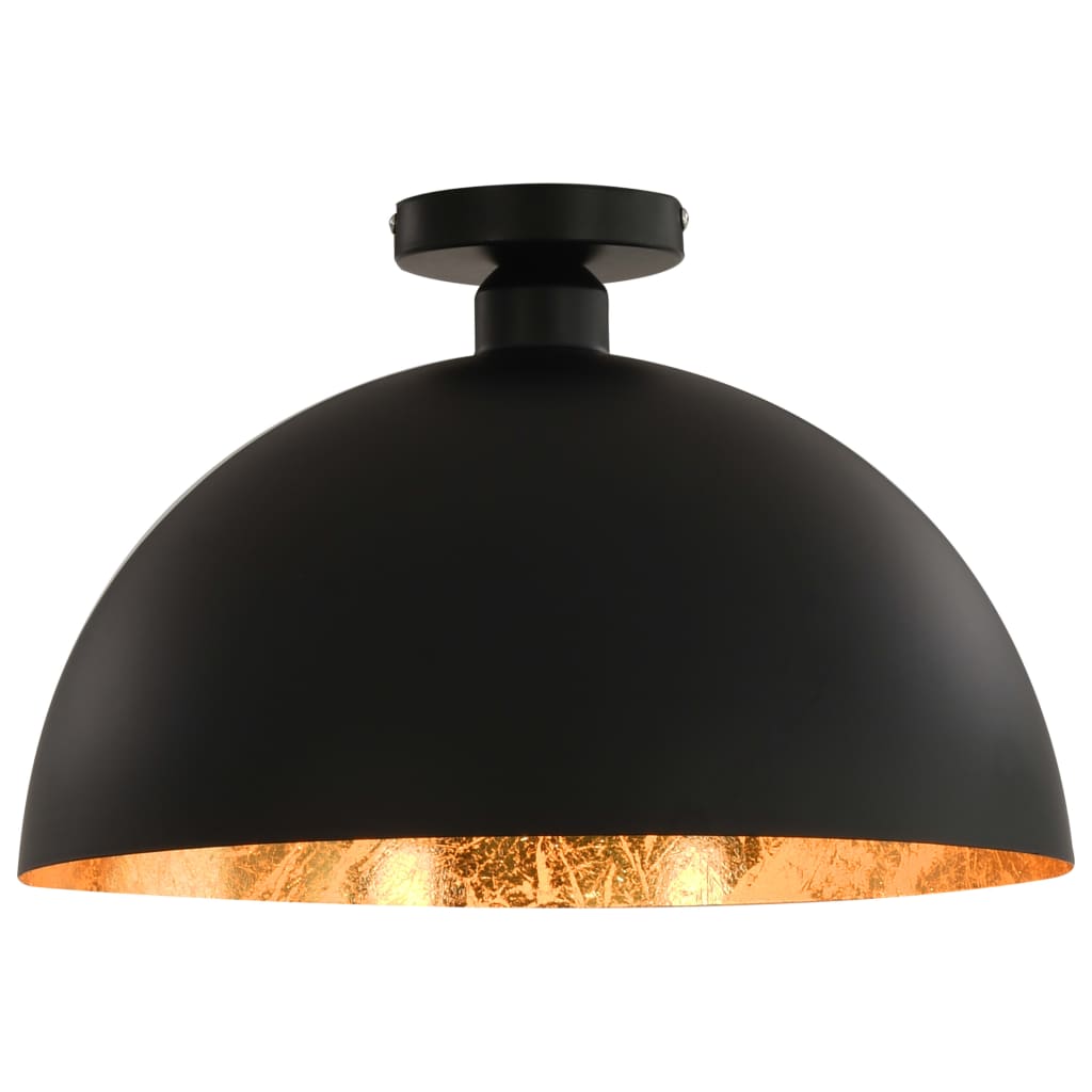 Lampadari 2 pz Nero e Oro Semi-Sferici E27 cod mxl 73717