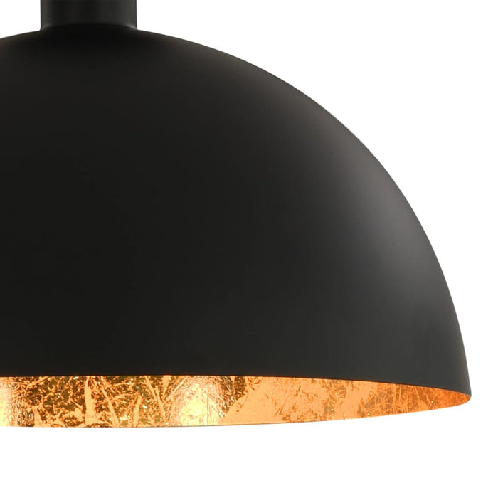 Lampadari 2 pz Nero e Oro Semi-Sferici E27 cod mxl 73717