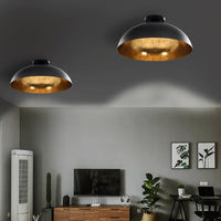 Lampadari 2 pz Nero e Oro Semi-Sferici E27 cod mxl 73717