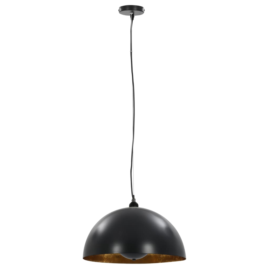 Lampadari 2 pz Nero e Oro Semi-Sferici 40 cm E27 cod mxl 72146