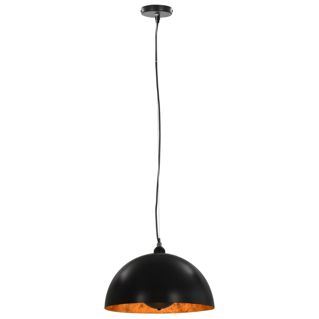 Lampadari 2 pz Nero e Oro Semi-Sferici 40 cm E27 cod mxl 72146