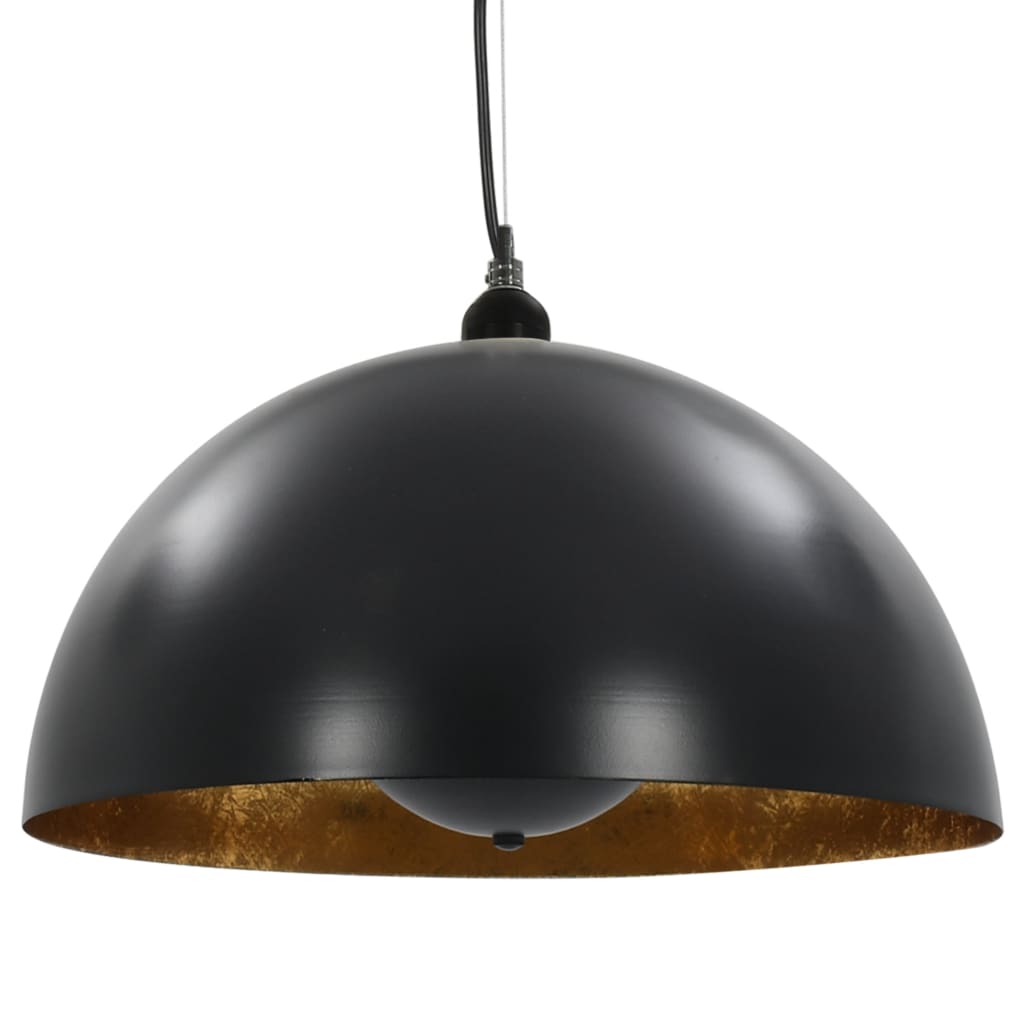 Lampadari 2 pz Nero e Oro Semi-Sferici 40 cm E27 cod mxl 72146