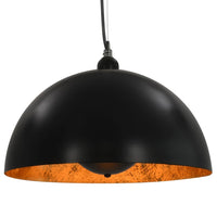 Lampadari 2 pz Nero e Oro Semi-Sferici 40 cm E27 cod mxl 72146