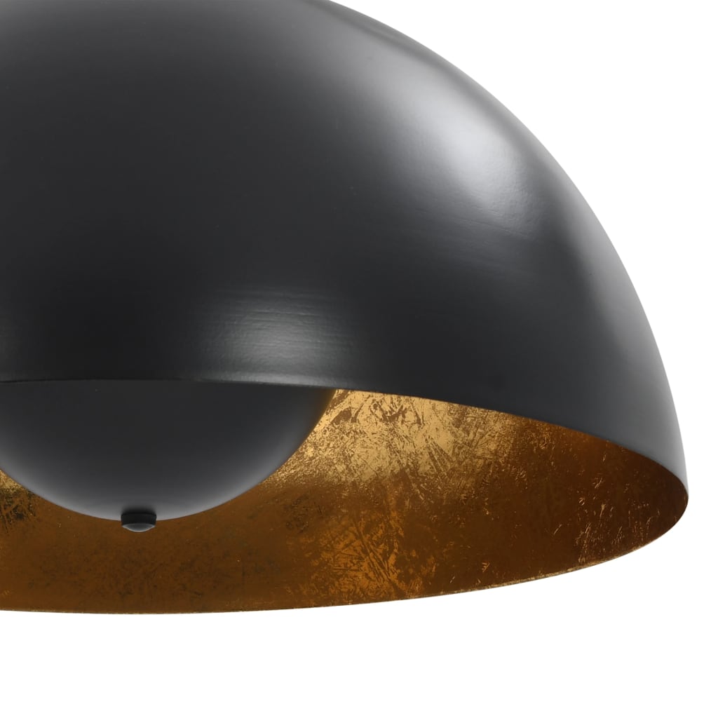 Lampadari 2 pz Nero e Oro Semi-Sferici 40 cm E27 cod mxl 72146