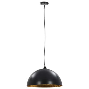 Lampadari 2 pz Nero e Oro Semi-Sferici 50 cm E27 50877