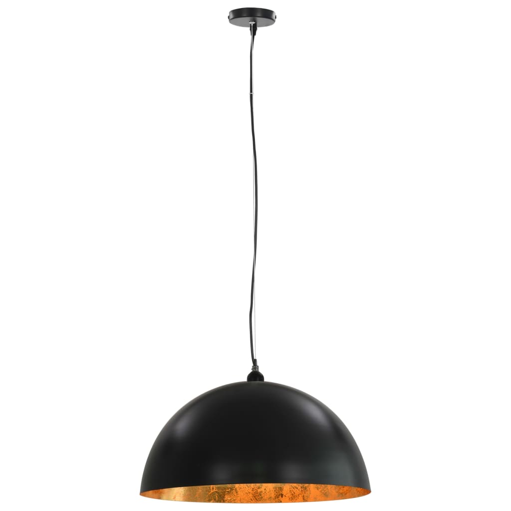 Lampadari 2 pz Nero e Oro Semi-Sferici 50 cm E27 50877