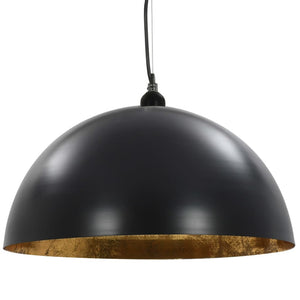 Lampadari 2 pz Nero e Oro Semi-Sferici 50 cm E27 50877