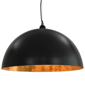 Lampadari 2 pz Nero e Oro Semi-Sferici 50 cm E27 50877