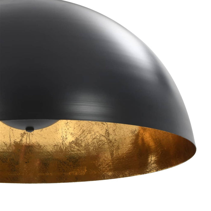 Lampadari 2 pz Nero e Oro Semi-Sferici 50 cm E27 50877