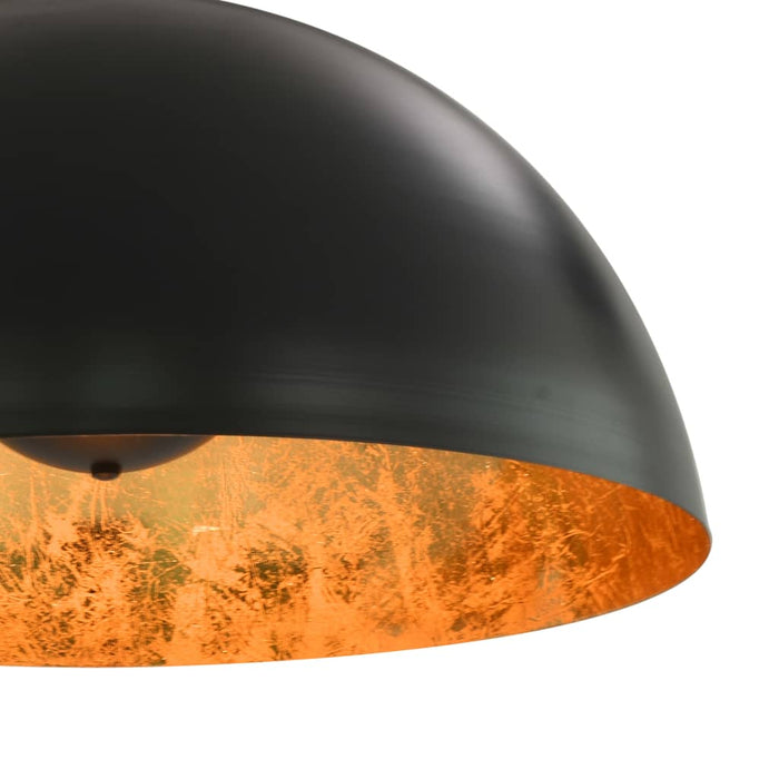 Lampadari 2 pz Nero e Oro Semi-Sferici 50 cm E27 50877