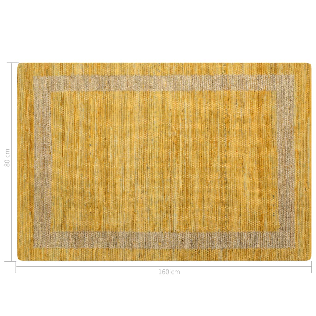 Tappeto Artigianale in Juta Giallo 120x180 cm  cod mxl 68813