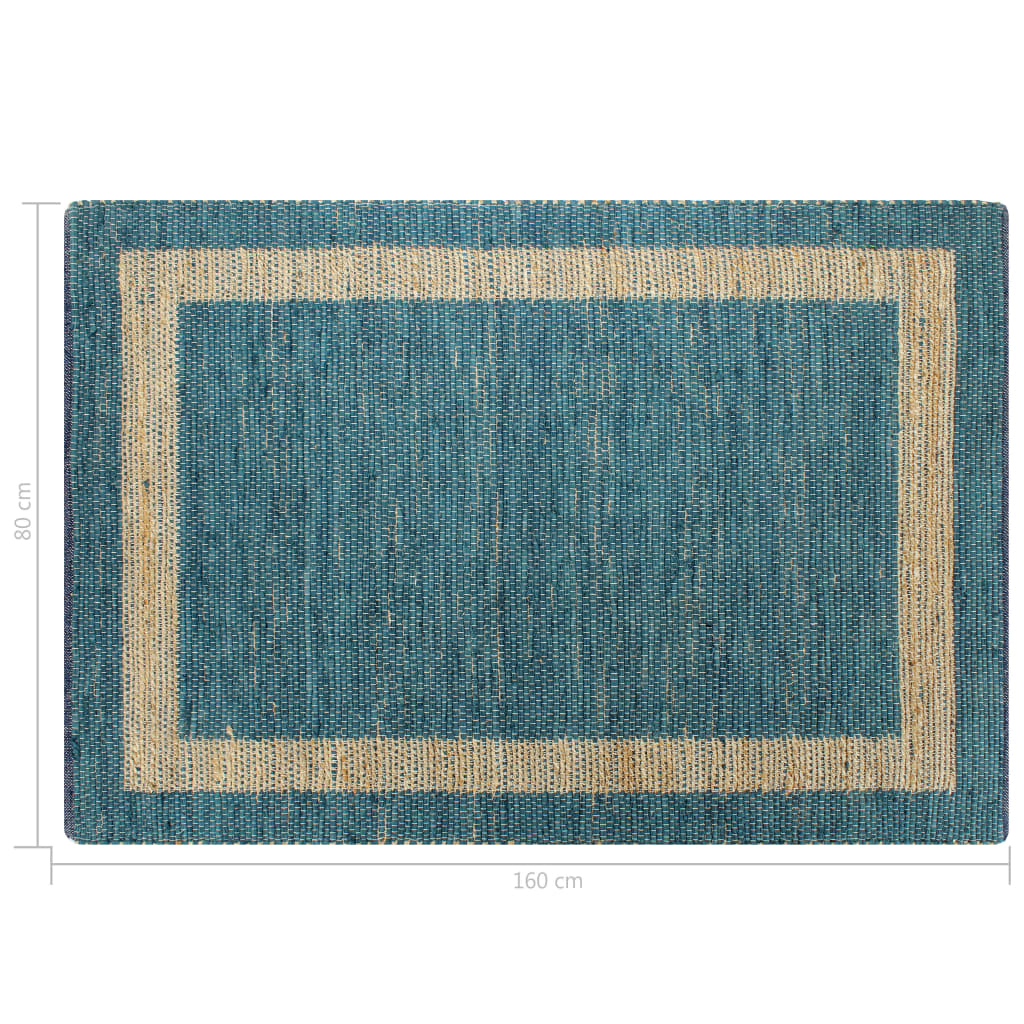 Tappeto Artigianale in Juta Blu 80x160 cm  cod mxl 66152