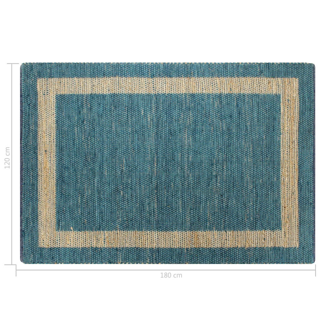 Tappeto Artigianale in Juta Blu 120x180 cm 133735