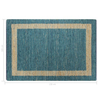 Tappeto Artigianale in Juta Blu 160x230 cm  cod mxl 64241