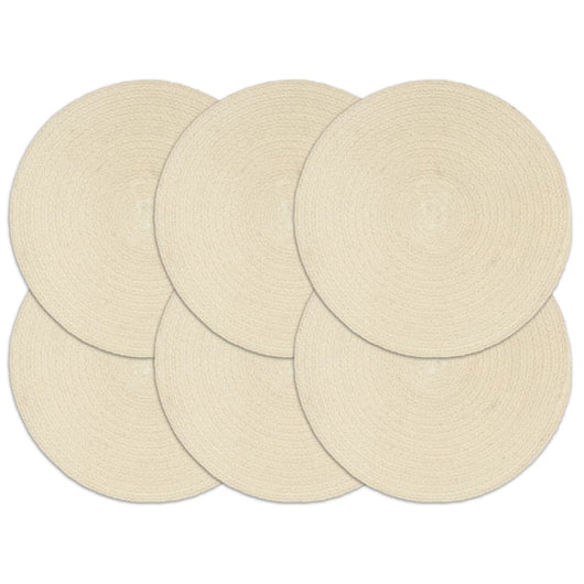 Tovagliette 6 pz Naturale Neutro 38 cm Rotonde in Cotone 133843