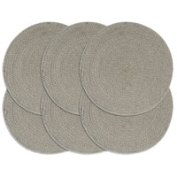 Tovagliette 6 pz Grigio Neutro 38 cm Rotonde in Cotone 133849