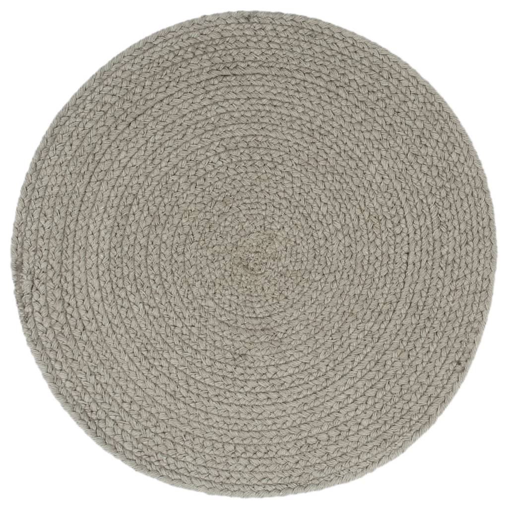 Tovagliette 6 pz Grigio Neutro 38 cm Rotonde in Cotone 133849