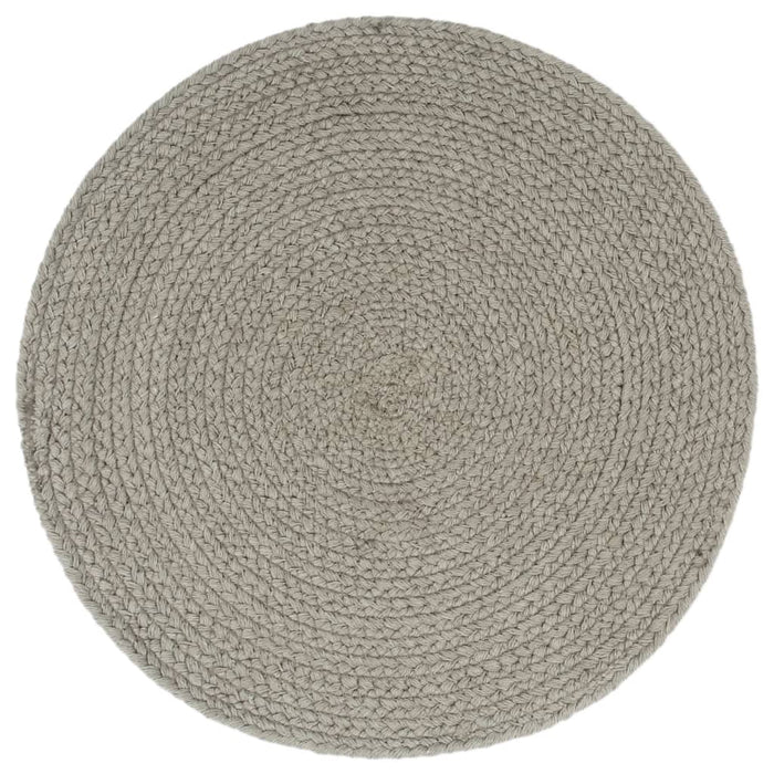 Tovagliette 6 pz Grigio Neutro 38 cm Rotonde in Cotone 133849