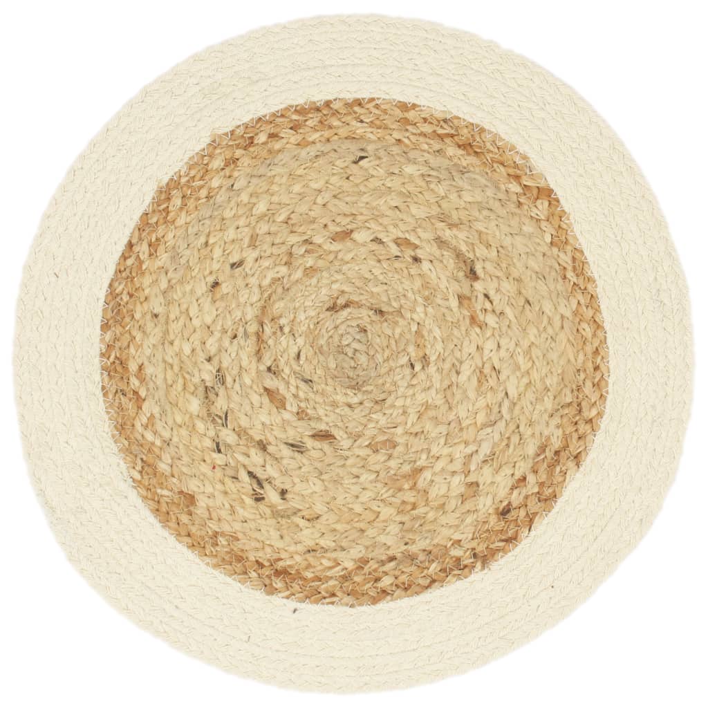 Tovagliette 4 pz Naturale Neutro 38 cm Rotonde in Juta e Cotone  cod mxl 67476