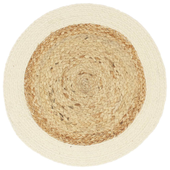 Tovagliette 4 pz Naturale Neutro 38 cm Rotonde in Juta e Cotone 133854