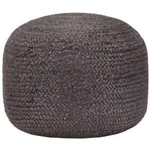 Pouf Lavorato a Mano Grigio Scuro 45x30 cm in Juta cod mxl 68791