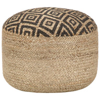 Pouf Lavorato a Mano Nero 45x30 cm in Juta 248086