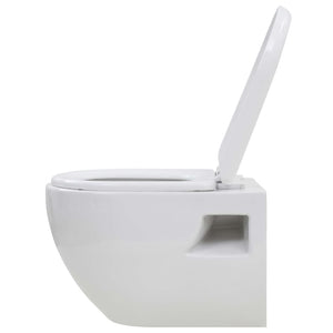 WC a Muro con Sciacquone Nascosto in Ceramica Bianco 275791