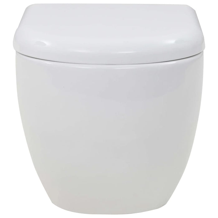 WC a Muro con Sciacquone Nascosto in Ceramica Bianco 275791