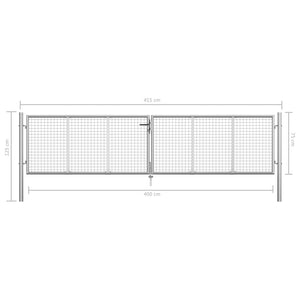 Cancello per Giardino in Acciaio Zincato 415x125 cm Argento cod mxl 77775