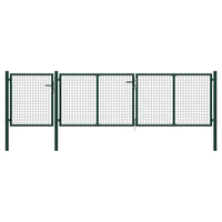 Cancello per Giardino in Acciaio 400x100cm Verde 144311