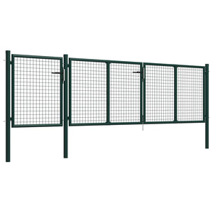 Cancello per Giardino in Acciaio 400x100cm Verde 144311