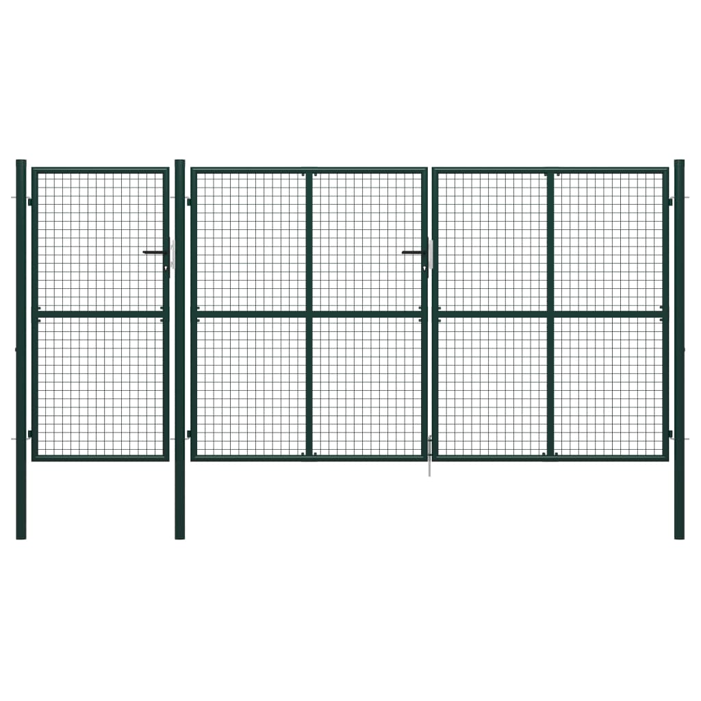 Cancello per Giardino in Acciaio 400x150 cm Verde cod mxl 56401